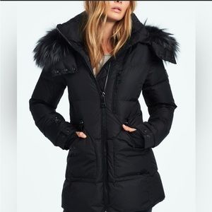 SAM. Cruiser Down Puffer Coat Fur-Trim NAVY Small